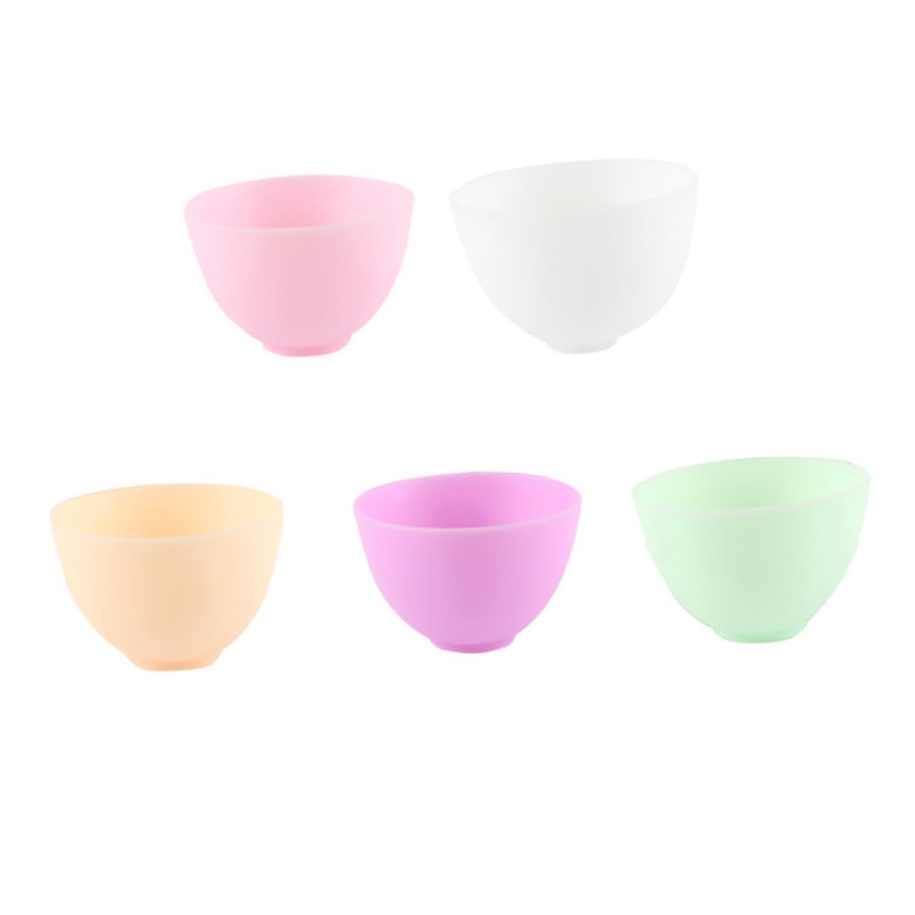 5 Pcs Odorless Anti-Drop Silicone Mixing Bowl Set 10.5x7cm Home Use Prep Measuring Bowls for DIY Facial Masks and Cooking