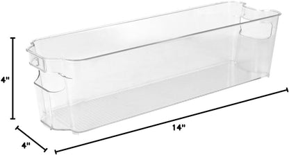 Home Basics Clear Plastic Storage Fridge Bin with Handles (Small)