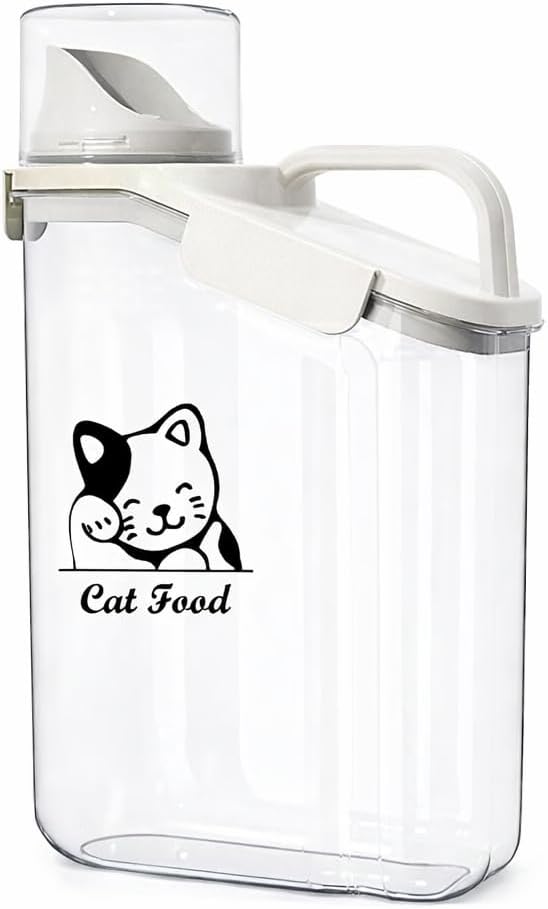 Dog Food Storage Container Airtight Portable Dog Food Container with Handled Lid and Pour Spout,Food Storage for Dog Dry Food Small Pet Food Container with Measuring Cup for Home, Travel,2.8L