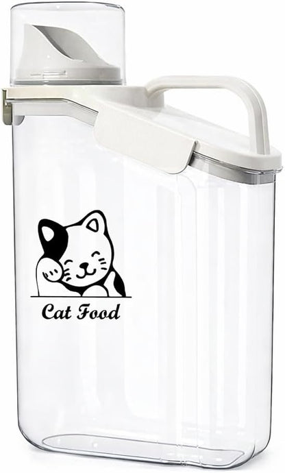 Dog Food Storage Container Airtight Portable Dog Food Container with Handled Lid and Pour Spout,Food Storage for Dog Dry Food Small Pet Food Container with Measuring Cup for Home, Travel,2.8L
