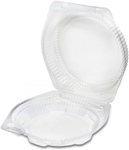 DFI Clamshell 9" Deep Pie Container with Hinged Lid LBH-992 Clear | 100/Case | For 9" Pies, 4" Tall Crystal Clear, Freshness Seal, Snap Closure, Freezer Safe, Stackable, Durable, 10.4" x 10" x 4"