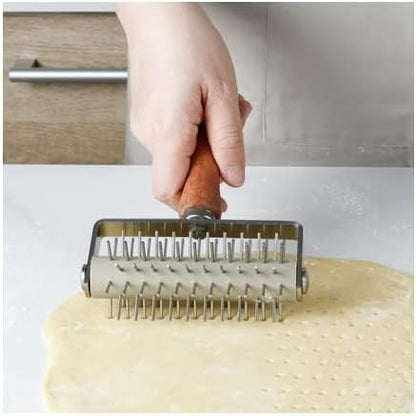 Stainless Steel Pizza Dough Roller Docker Needle Roller