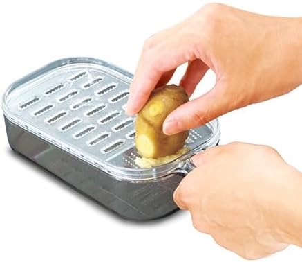 JapanBargain, Japanese Plastic Zester Grater – Multi-Purpose Coarse/Fine Condiment Grater with Container for Ginger and Wasabi, Made in Japan