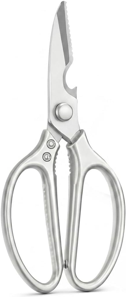 Heavy Duty Multipurpose Stainless Steel Scissors, Perfect for Utility, Kitchen Shears, Poultry Shears - Silver