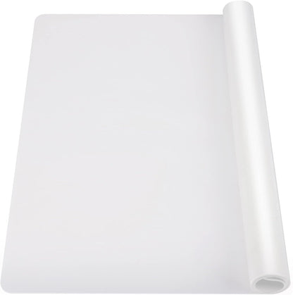 Ewen 25.6x17.7in Large Silicone Kitchen Counter Mat, 2mm Thick Heat Resistant Countertop Protector, Baking Silicone Mat under Air Fryer Toaster Oven Microwave Coffee Maker Cutting Board Drill Black