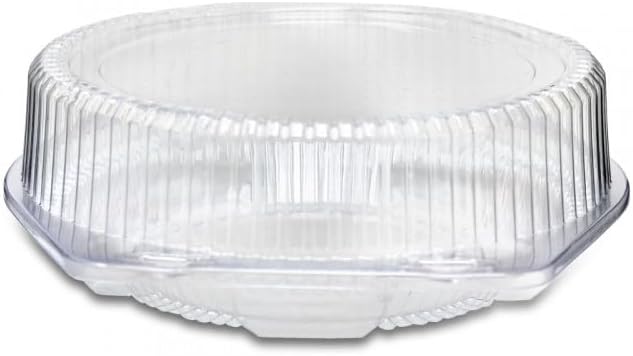 DFI Clamshell 9" Deep Pie Container with Hinged Lid LBH-992 Clear | 100/Case | For 9" Pies, 4" Tall Crystal Clear, Freshness Seal, Snap Closure, Freezer Safe, Stackable, Durable, 10.4" x 10" x 4"