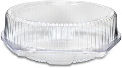 DFI Clamshell 9" Deep Pie Container with Hinged Lid LBH-992 Clear | 100/Case | For 9" Pies, 4" Tall Crystal Clear, Freshness Seal, Snap Closure, Freezer Safe, Stackable, Durable, 10.4" x 10" x 4"