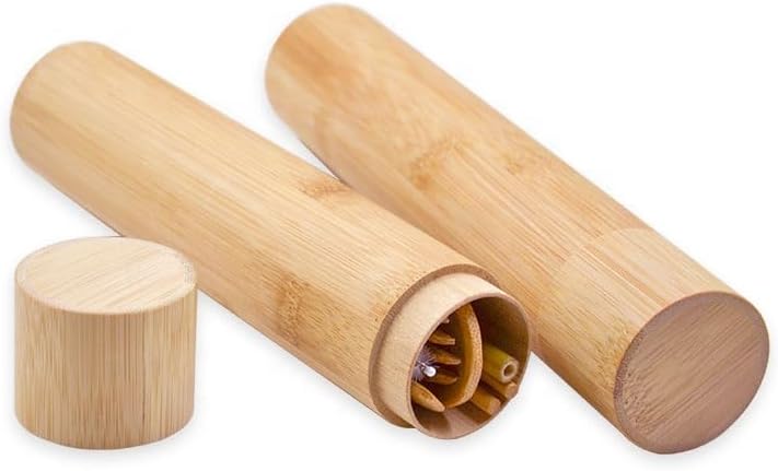 Eco-Friendly Travel Utensils Set: Lightweight Bamboo Forks, Spoons, Knives in Wooden Case, Reusable Utensils for Lunch Box, Kids Camping Cutlery, Sustainable Portable Flatware