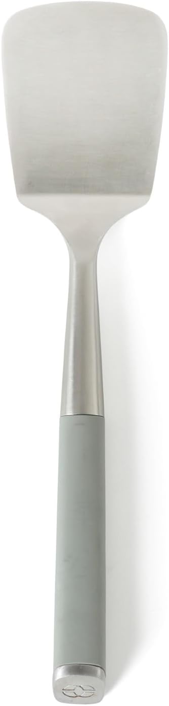 Calphalon Slotted Turner, Kitchen Flipping Spatula, Slotted Spatula, Stainless Steel Turner with Silicone Heat Resistance Handle, Nonstick-Safe Spatula for Draining and Flipping (Navy)