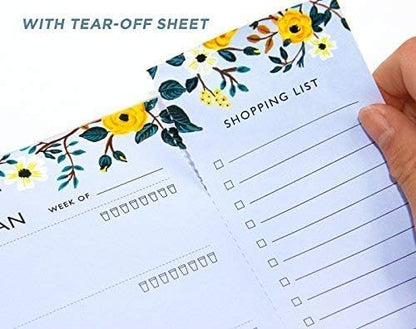 Weekly Magnetic Meal Planner Notepad - Food Planning Organizer and Grocery List Pad, Premium 52 Pages, with Tear Away Perforated Shopping List