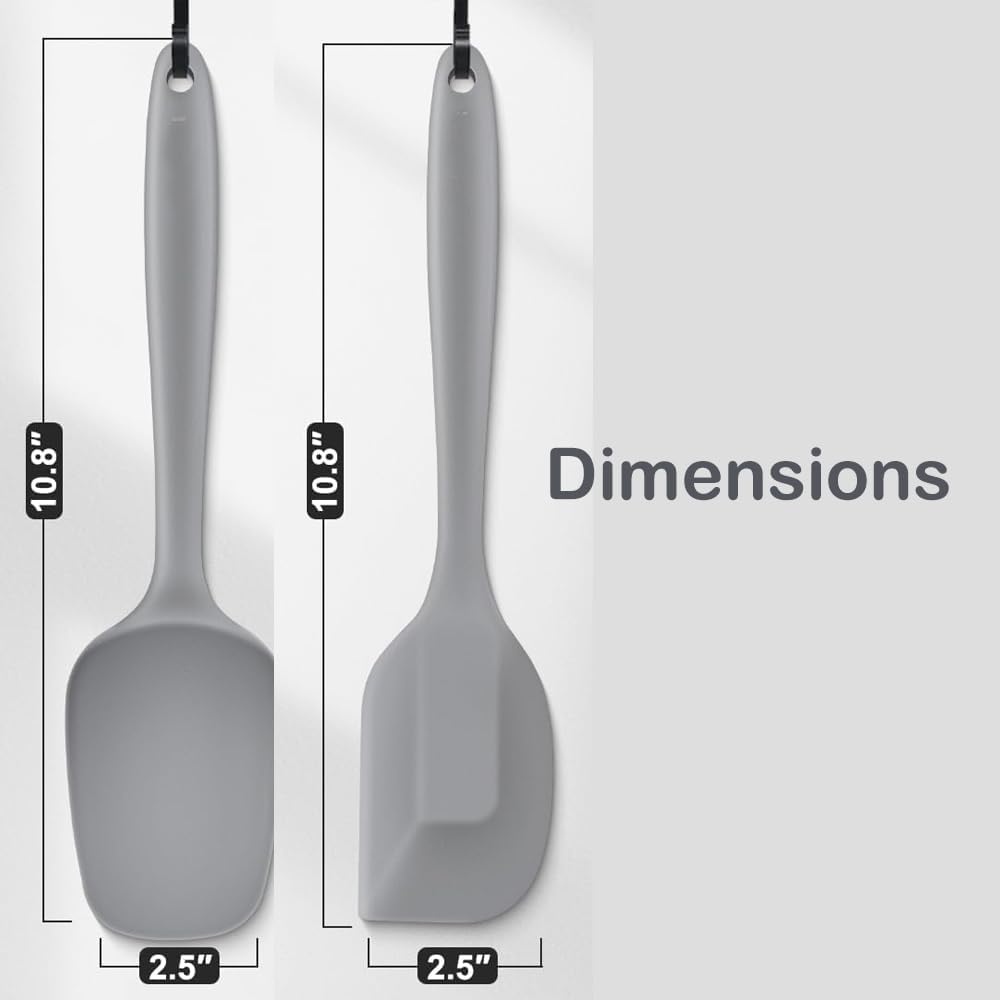 5-Pack Silicone Spatula Set – Heat-Resistant Baking, Cooking & Mixing Tools, Seamless Design, Non-Stick & Easy to Clean, Aqua Sky