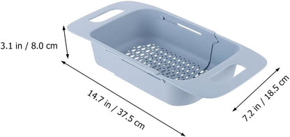 Cabilock Extendable Over The Sink Colander Fruits and Vegetables Drain Basket Expandable Dish Drying Rack Adjustable Trainer Sink Washing Basket for Kitchen