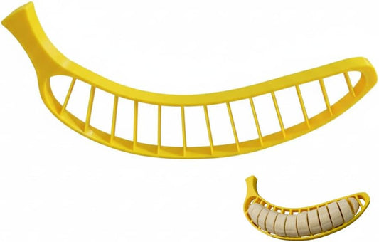 Banana Slicer Kitchen Gadget - Quick and Even Banana Cutter Tool for Perfect Slices Every Time (Yellow)
