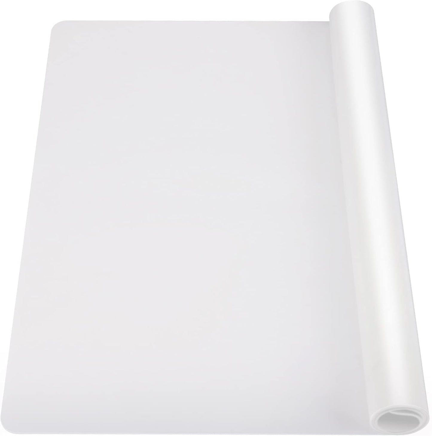 Ewen 25.6x17.7in Large Silicone Kitchen Counter Mat, 2mm Thick Heat Resistant Countertop Protector, Baking Silicone Mat under Air Fryer Toaster Oven Microwave Coffee Maker Cutting Board Drill Black