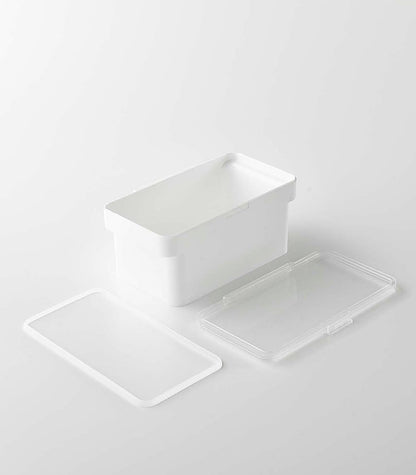 YAMAZAKI Home Tower Airtight Pet Food Storage Container - Cat And Dog Food Holder Bin With Transparent Lid And Handle - Extra Large - Polypropylene - 6.6 Gallons, 25 Liters