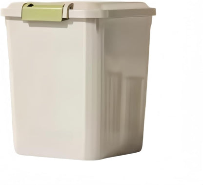 10KG Airtight Rice Storage Container with Measuring Cup, Food Grade Grain Storage Bin with Double Seal Buckle, Rice Box for Rice, Beans, Cereal and Pet Food, Kitchen Pantry Organizer (10KG with cup)