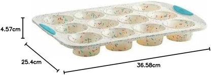 Trudeau Silicone Muffin Pan, 12 Cavities, Fuchsia (Model: 05115197KR)