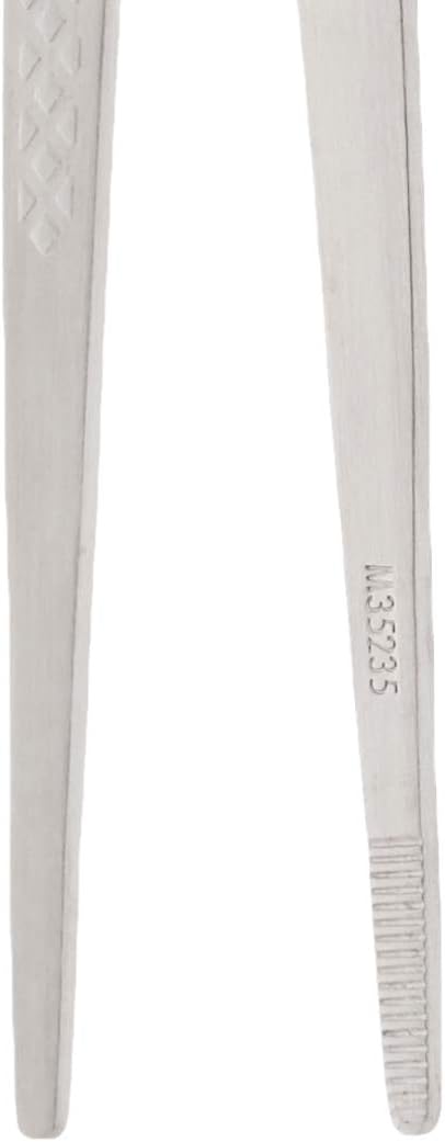 Mercer Culinary 18-8 Stainless Steel Chef Plating Tongs, Offset Tip, 6-1/2 Inch