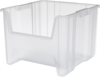 Akro-Mils 13018 Stak-N-Store Stackable Storage Bins, Heavy Duty Garage Storage Containers, Open Front Plastic Organizer for Tools, Shelves, Closet Organizer, 17-1/2" x 16-1/2" x 12-1/2", Clear, 2-Pack