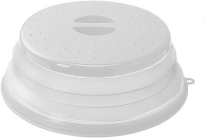 Collapsible Microwave Splatter Cover, 10.5 Inch, Dishwasher-safe, Microwave Plate Cover With Steam Vent，BPA-Free Silicone & Plastic (gray)