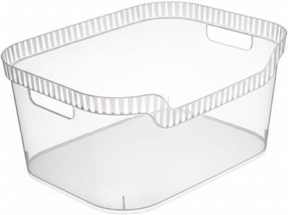Tribello Open Clear Storage Bins, Closet Shelf Organizer Bins, Small, 9” X 6” X 4”, Pack of 4