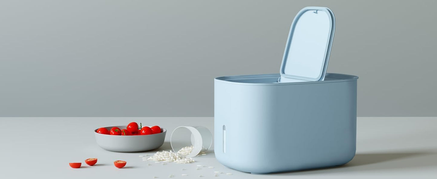 Zuutii Rice Storage Container,Food Container, Dry Food Storage,7.2lbs Pet Food Dispenser, 6.9Qt/11lbs Large Storage Bin with Lid,Silicone Ring & Moisture Proof,for Grain Cereal Soybean Corn,Begie