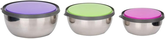 3PCS Mixing Bowls with Lids Set, Seal Bowl Food Storage Box Mixing Bowls Kitchen Tool for Food Prep Fridge Storage (3 Sizes)