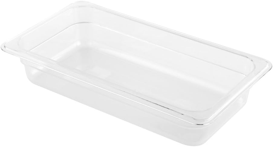 Restaurantware-2.5 Inch Deep Food Pans, 1 1/6 Size Commercial Food Storage Container - Freezable, Break-Resistant, Clear Plastic Cold Pans, Dishwashable, For Kitchens, Restaurants, Or Cafeterias
