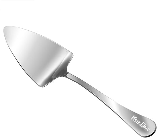 KSENDALO Large Cake Pie Server for Wedding, Birthday, Party, Silver