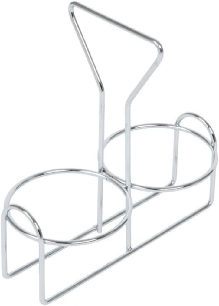Soro Essentials- 2 Holes Metal Condiment Jar Holder with 3" Diameter Hole Size Set of 6- Condiment Rack Holder Table Caddy Tabletop Seasoning Spice Organizer for Home and Restaurant
