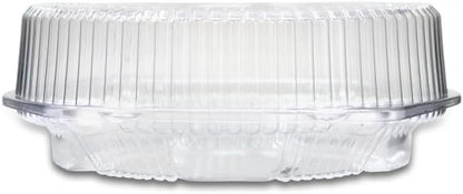 DFI Clamshell 9" Deep Pie Container with Hinged Lid LBH-992 Clear | 100/Case | For 9" Pies, 4" Tall Crystal Clear, Freshness Seal, Snap Closure, Freezer Safe, Stackable, Durable, 10.4" x 10" x 4"