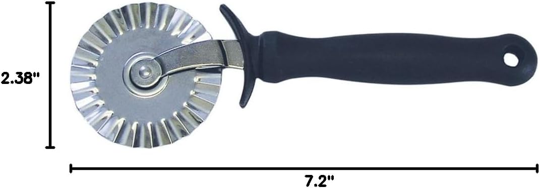 R&M Deluxe Pastry Wheel 7.25" – Stainless Steel Fluted Cutter with 2.375" Wheel for Pasta, Pie Crust & Pastry