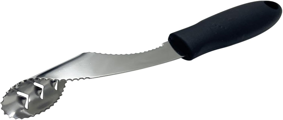 Pepper Core Extractor, Stainless Steel Vegetable Fruit Core Seed Remover, Hole Digger with Serrated Edge and Rubber Handle