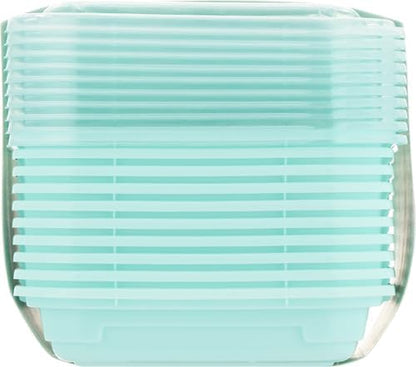 GoodCook 2-Compartment Food Storage Container Set with Snap-Shut Lids, Reusable Divided Snack Containers with Lids, Set of 10, Blue