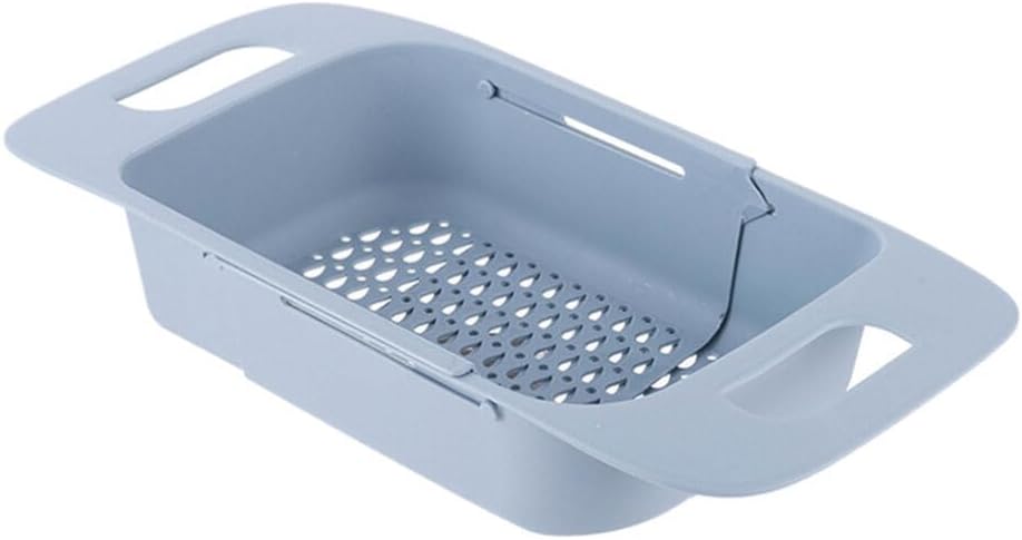 Cabilock Extendable Over The Sink Colander Fruits and Vegetables Drain Basket Expandable Dish Drying Rack Adjustable Trainer Sink Washing Basket for Kitchen