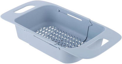 Cabilock Extendable Over The Sink Colander Fruits and Vegetables Drain Basket Expandable Dish Drying Rack Adjustable Trainer Sink Washing Basket for Kitchen