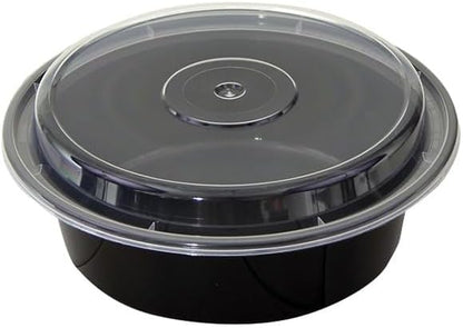 Reusable Round To-Go Food Meal Prep Storage Containers with Leak Proof Snap Lids (10, 48oz)