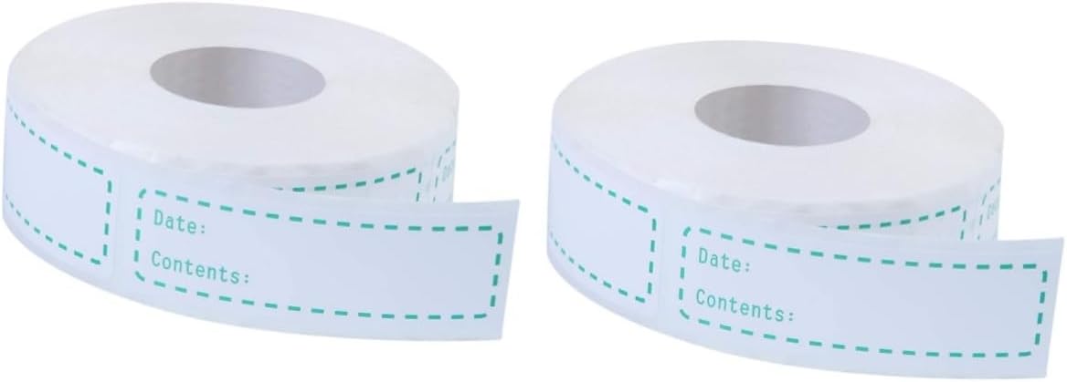 Lurrose 2rolls Natural Food Stickers for Boys and Girls DIY English Record Date Labels for Containers Kitchen