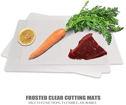 Fotouzy Plastic Cutting Boards for Kitchen, Flexible Cutting Mats Set of 7, BPA-Free, Non-Porous, Dishwasher Safe, 15x12 In, 7 Translucent Colors