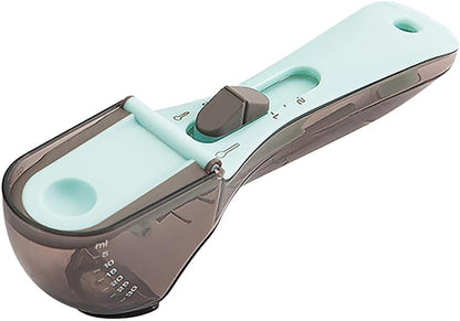 Adjustable Measuring Spoons, Push-Pull Design Baking Measuring Spoon, Kitchen Spoon with Magnetic Base & Hanging Hole, Precise Measurement for Dry Liquid Ingredients