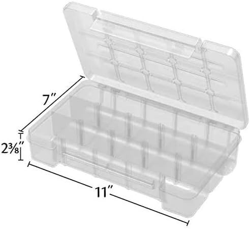 Akro-Mils 05705 Plastic Portable Parts Storage Case for Hardware and Crafts with Hinged Lid and 4 Adjustable Dividers, (8-3/8-Inch x 5-Inch x 1-5/8-Inch), Small, Clear