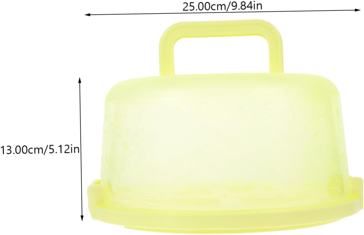 Portable Cake Carrier 9.84 Inch Transparent Plastic Cake Box with Handle and Lid for Household Baking Storage and Outdoor Transport
