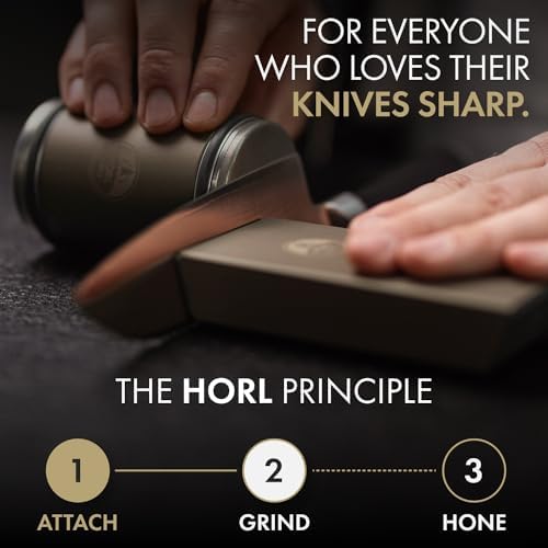 HORL 2 Pro Rolling Knife Sharpener Engineered in Germany for Straight Edge and Premium Stone Set for sharpening