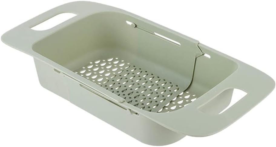 Cabilock Extendable Over The Sink Colander Fruits and Vegetables Drain Basket Expandable Dish Drying Rack Adjustable Trainer Sink Washing Basket for Kitchen