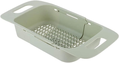 Cabilock Extendable Over The Sink Colander Fruits and Vegetables Drain Basket Expandable Dish Drying Rack Adjustable Trainer Sink Washing Basket for Kitchen