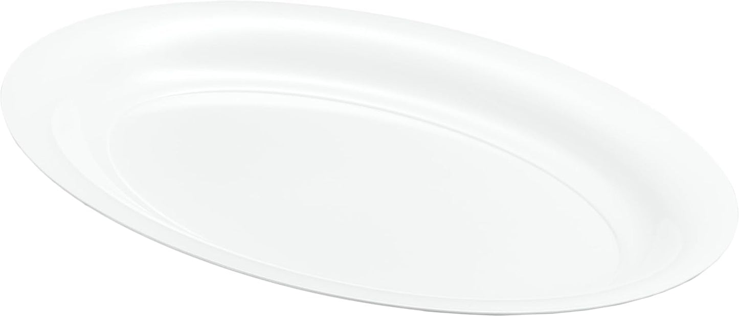 PLASTICPRO Plastic Oval Serving Trays - Serving Platters Oval 11 X 16 Disposable Party Dish Crystal Clear Pack of 4