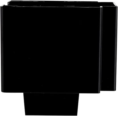 Restaurantware Bar Lux 7.9 Inch x 5.5 Inch Napkin Holder 1 3-Compartment Condiment Caddy - Rectangle Tabletop Black Plastic Napkin Caddy Refillable Easy Access