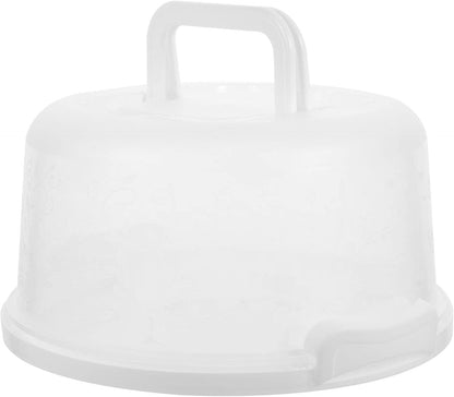 Hemoton Reusable Plastic Cake Box with Lid and Handle 9.84X8.26X5.11 Inch Portable Cake Carrier for Storage and Bread Transport