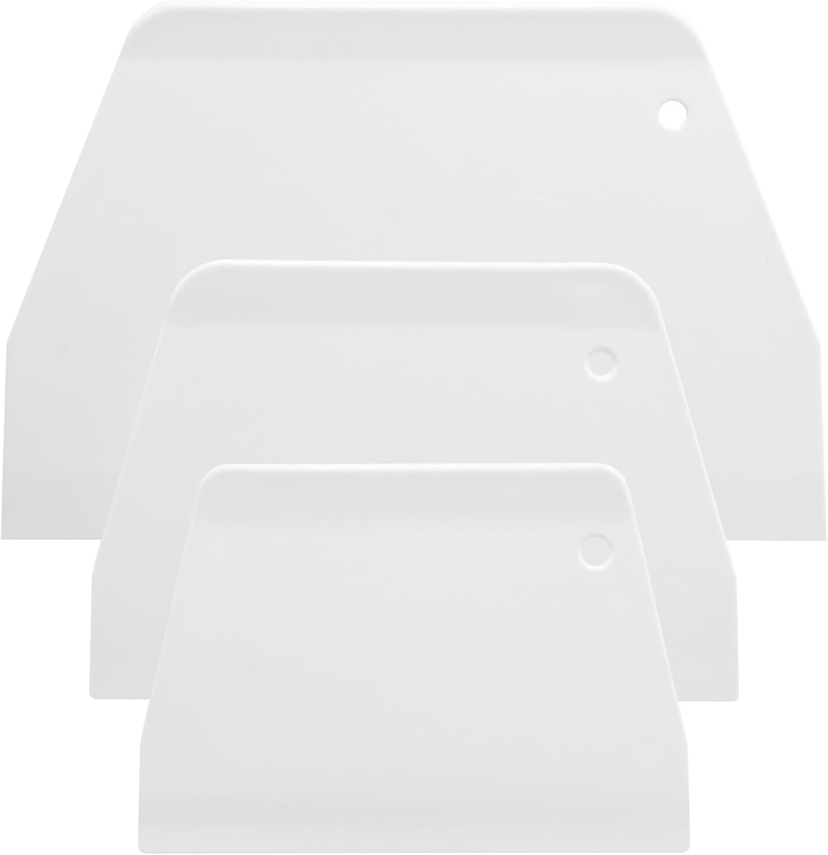 Plastic Cake Scrapers and Smoother DIY Tools for Bread White, 3 Pcs