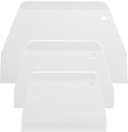 Plastic Cake Scrapers and Smoother DIY Tools for Bread White, 3 Pcs